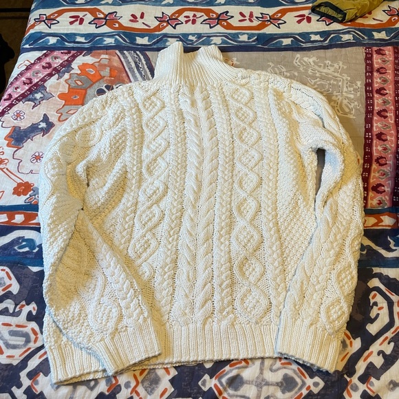 Cotton fisherman sweater- lands end - Picture 2 of 5